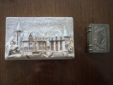 Streichholzschachtel Klink groß Relief 2 Zinnbox Schachtelhalter Hölzer Moya 4er