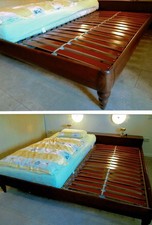 Doppel-Bettgestell; 2x2m; massiv Kirschbaum (Sonderanfert6igung mit Lattenrosten