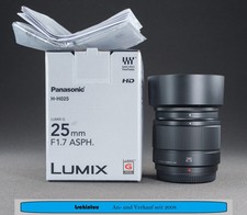 Panasonic LUMIX G 25mm F1.7 ASPH. mft Bajonett Objektiv Neuwertig OVP