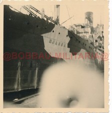 H466 Foto Wilhelmshaven 1940 Hafen Kriegsmarine Wohnschiff NJASSA camo
