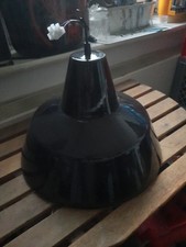 Emaille-Lampe Groß für Werkstatt, Industrie, Stall, Fabrik - Vintage Antik 