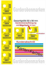 500 Garderobenmarken Karton