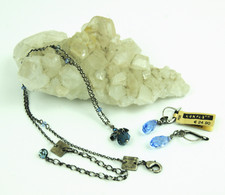 kette konplott ohrhänger silber "madonnas tears" perlen strassteine blau