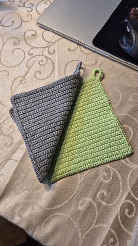 Topflappen set grün grau - /, /