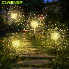 4x Solarleuchte Feuerwerk Licht Lichterkette 120LED Solarlampe Garten Rasenlicht