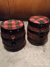 Barhocker aus altem 10 Liter Wein / Bierfass  aus Eichenholz 40cm / 24cm  2Stück