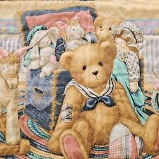 Krabbeldecke Teddybär und Freunde Babydecke Quilt Handarbeit 87 x 108 cm