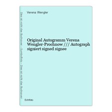 Original Autogramm Verena Wengler-Prochnow /// Autograph signiert signed  319902