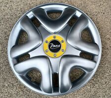 4 Alu-Design Radkappen in silber mit gelben Innenring "PUNA" Restpopsten