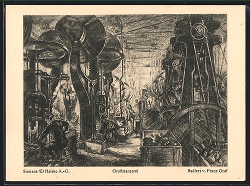 Künstler fabrik siemens - künstler-ak,