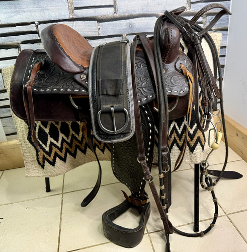 Leder western set - 15",