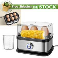 Eierkocher 6 Eier Frühstücksei 6-fach Ei Kocher 400W 3 Härtegrade Kompakt Mini