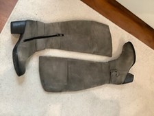 Tamaris Overknees Langschaft Leder Stiefel Grau Gr. 39