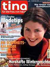 Zeitschrift TINA Nr. 1 von 2000, Beste Modetipps; Geraldine Chaplin; Windbeutel