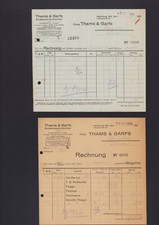 HAMBURG, 2 x Rechnung 1924, Thams & Garfs Großeinkaufs-Zentrale