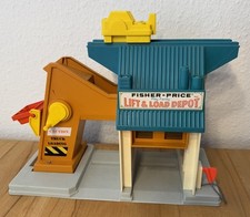 Fisher Price Lift And Load Depot 1976 USA Vintage Tankstelle Hebebühne SEHR GUT