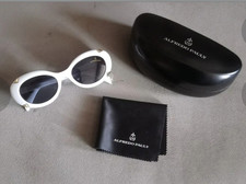 Alfredo Pauly Sonnenbrille in Weiß/Gold Ibiza-Style Neu