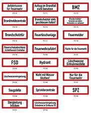 Brandschutz Aufkleber Feuerwehr alle Brandschutzhinweise DIN 4066