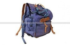 Original Vintage Rucksack Canvas/Leder - Rumänische Armee - Blau
