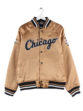 Majestic 90s Vintage Chicago Embroidered College Jacke Braun S Herren