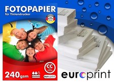 Fotopapier 240g 10x15 100 Blatt  Hochglanz Cast Coated Wasserfest TOP