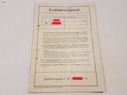 Fahrzeugbrief kfz brief 1962 - kfz,