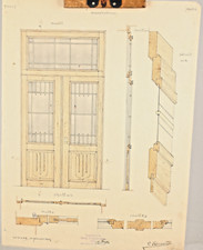 Coburg Baukonstruktion Glasabschluss Tür Studie Ansicht SchnittZeichnung D115