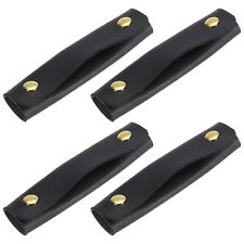 4Stk Handtasche Griff Wickel Abdeckungen PU Leder Beschützer (13x10cm Schwarz)