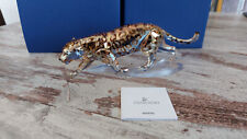 SWAROVSKI Figurine Jaguar Crystal Golden Shine 1096796 ca. 17 cm OVP - Neuwertig