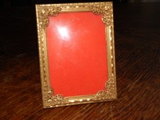 hochwertiger kleiner Bilderrahmen Messing patiniert gewölbtes Glas Aufsteller