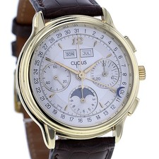 Cyclus Schaltrad-Chronograph Vollkalender Mondphase, Valjoux 886, Gelbgold 750/-