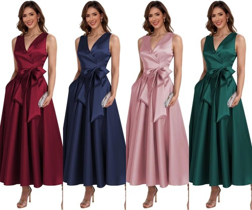 Ausschnitt linie satin - v‑ausschnitt, a‑linie
