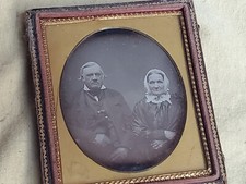 Sehr alte Daguerreotypie ( Photo auf Kupferplatte) , Altes Ehepaar, old couple