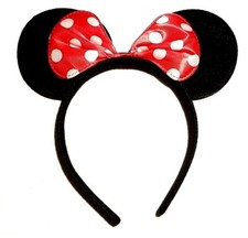 Haareifen Minnie Maus Ohren m. Schleife Mouse Karneval Fasching  Haarspange 