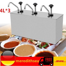 4L x 3 Saucenspender Senf Ketchup Spender Edelstahl Pump Soßenspender Dispenser