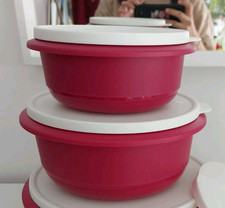 Tupperware Rührschüssel Pro 1 L + 2 L Teigschüssel m. Deckel Brombeere *NEU+OVP*