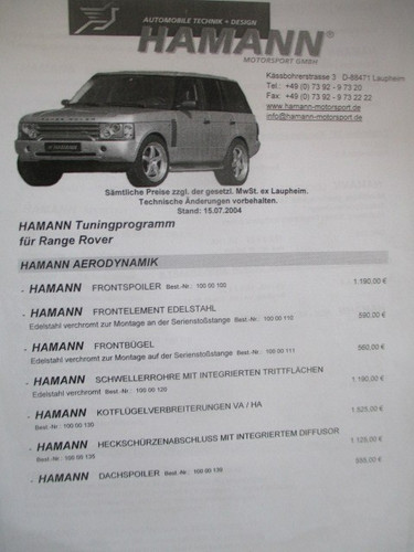 Hamann tuning range rover - hamann,