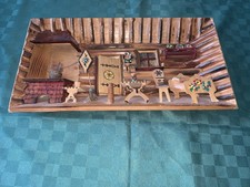 Große 3 D Holzbild Wandbild Holz Bilderrahmen ca.42×23×4cm Bauernstube RAR