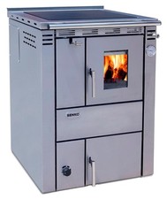 Küchenherd wasserführend SENKO C-30 Links/Rechts Edelstahl 35 kW Zentralheizung 