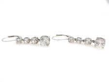 Ohrringe 585 GOLD 14 Karat Weißgold Ohrhänger drop earrings orecchini G3853/25