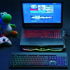 KLIM Rainbow + Laptop-Kühler mit RGB-Beleuchtung + 11" - 17" + Spiele-Laptop-Küh