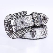 Men Rhinestone Western Belt Crystal Studded Belt Cowgirl Cowboy Belt for Women