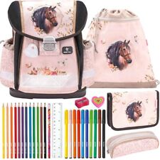 Belmil Schulranzen Set Classy Horse Chestnut Pferd Schultasche 10-teilig gefüllt
