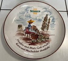 Sünner Brauerei und Brennerei Köln Kalk Deko Teller Wandteller Hopfenpflückerin