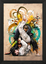 BJJ Armbar Oktopus gerahmtes Wandbild Poster Leinwanddruck Bild