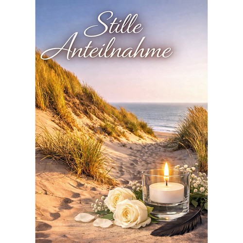 Kondolenzkarte meer kerze - meer,