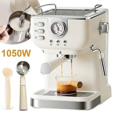 Espressomaschine 1050W Kaffeemaschine mit Milchaufschäumer, Halbautomatische