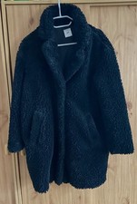H&M Teddymantel (Damen) in Größe S, Schwarz, bereits getragen, aber wie neu