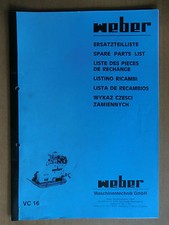 Ersatzteilliste Weber VC 16 Verdichter Rüttelplatte Spare Parts List Listino 