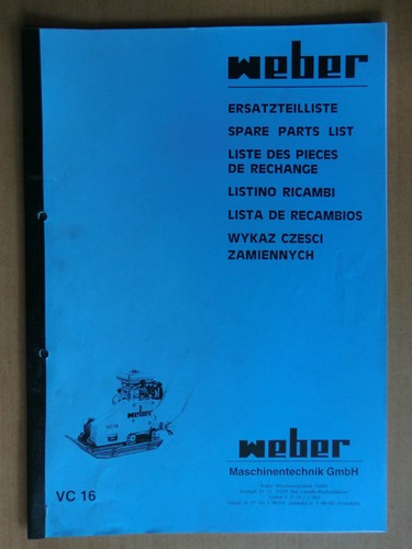 Ersatzteilliste weber 16 - weber, vc